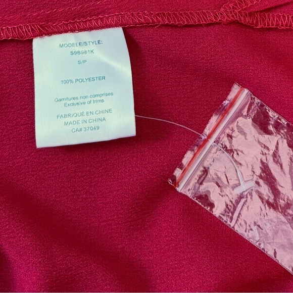 San Francisco, Chic Sleeveless Button-Down Blouse, Small, Color : Cherry - Picture 8 of 9